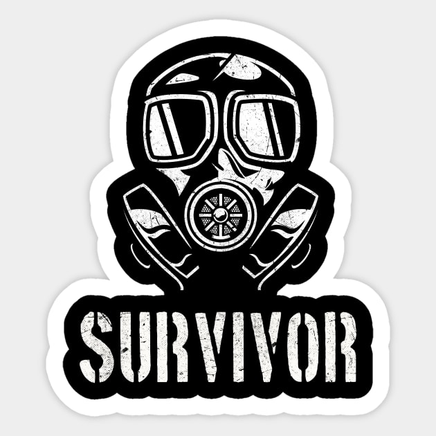 Apocalypse Survivor Gas Mask Sticker by Foxxy Merch